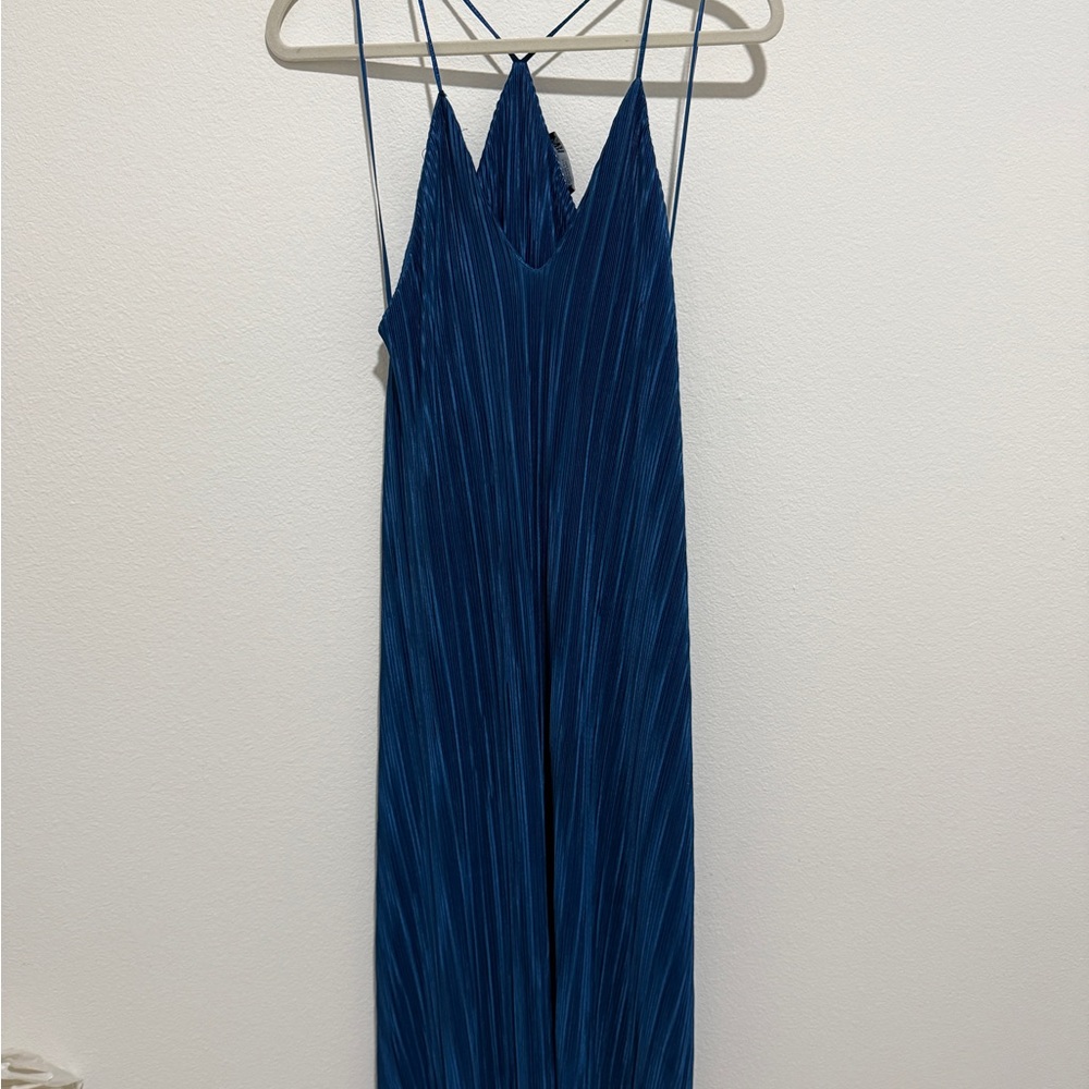 Zara Blue Pleated Dress